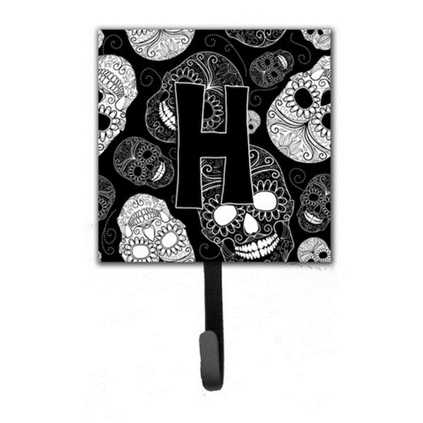 Jensendistributionservices Letter H Day Of The Dead Skulls Black Leash & Key Holder MI1718523 - main